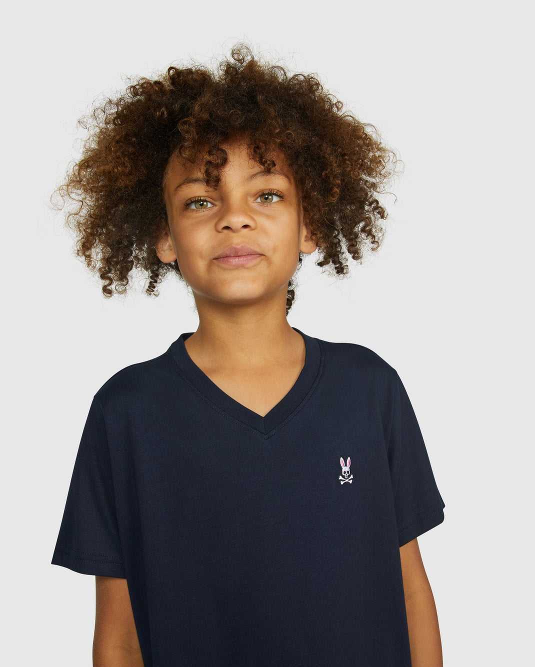 Tees Psycho Bunny Classic V Neck Tee Bleu Marine Enfant | FRG-37942835